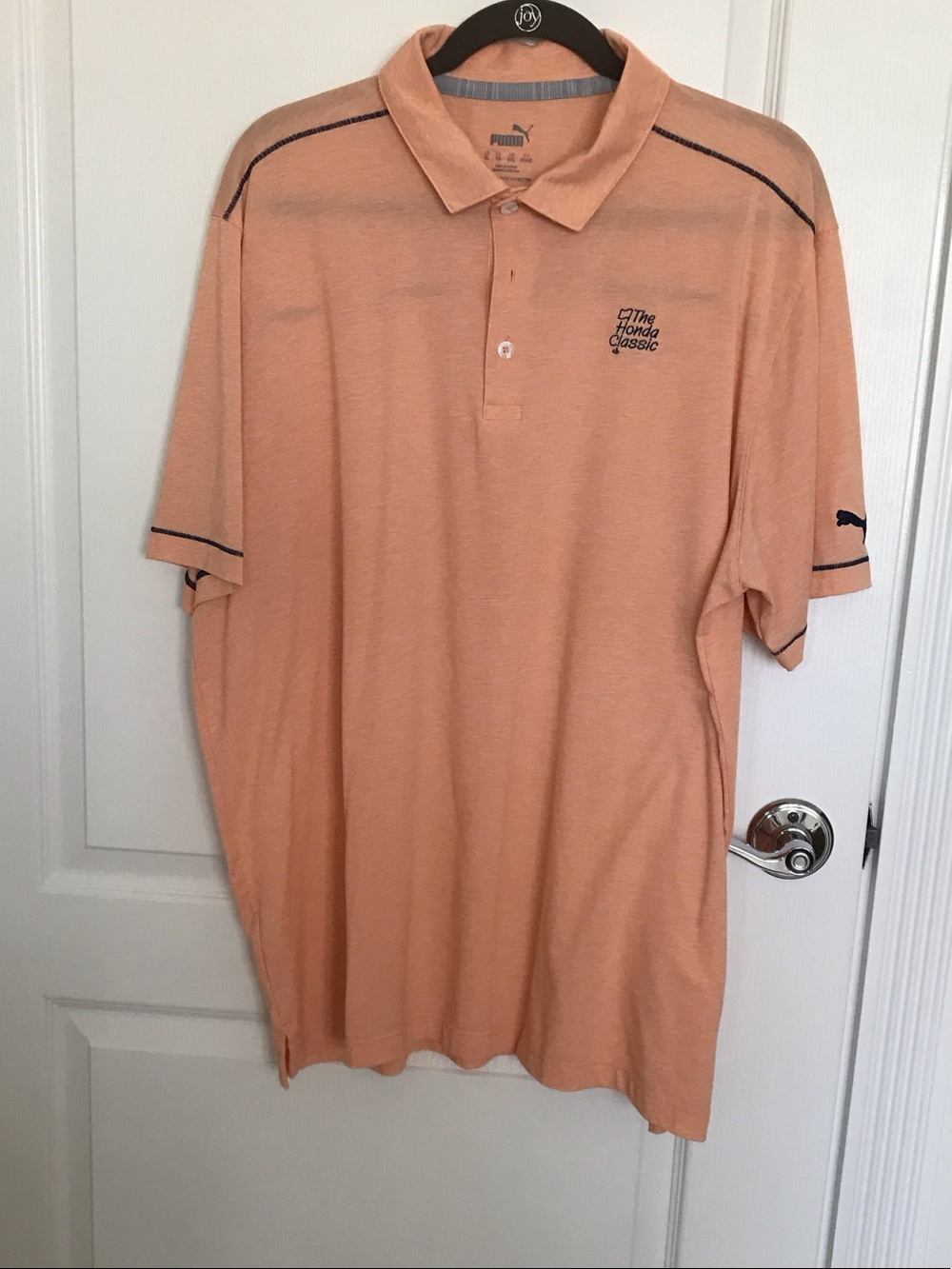 Puma Men’s Peach Polo with Navy Accents